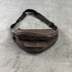 Bugle Boy Fanny Pack Brown Waist Belt Adjustable Retro 80 90s Hiking Leather VTG